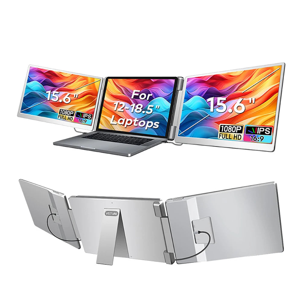 Monitor LCD portátil retroiluminado FHD IPS Gaming Series con extensor de pantalla triple y doble de alta definición para una mejor productividad