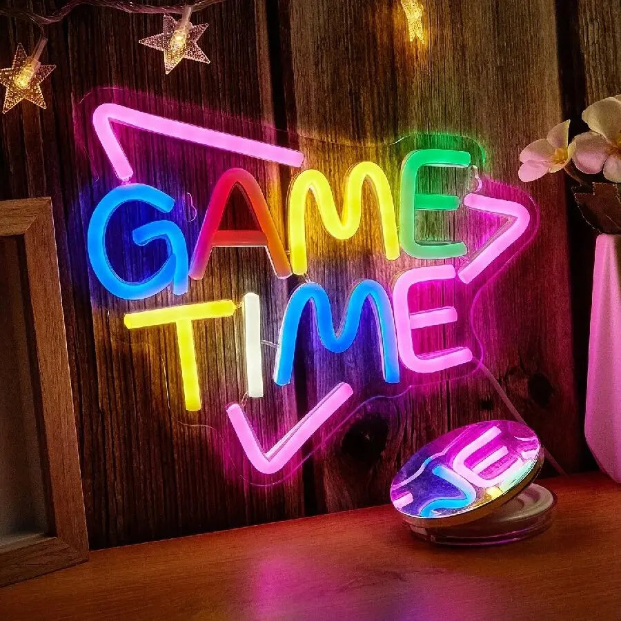 Letrero de neón LED con forma de gamepad para decoración de habitaciones de gamers, letrero de neón para juegos de niños, regalo de gamers con alimentación USB para adolescentes.