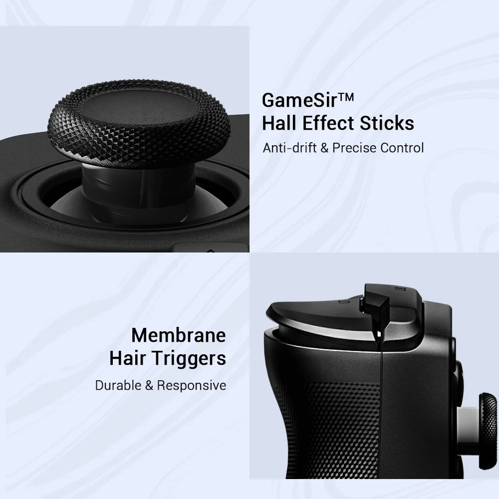 Mando para juegos móvil GameSir X5 Lite Tipo-C para Android e iOS, mando para móvil, puerto tipo C móvil, almohadilla de silicona intercambiable