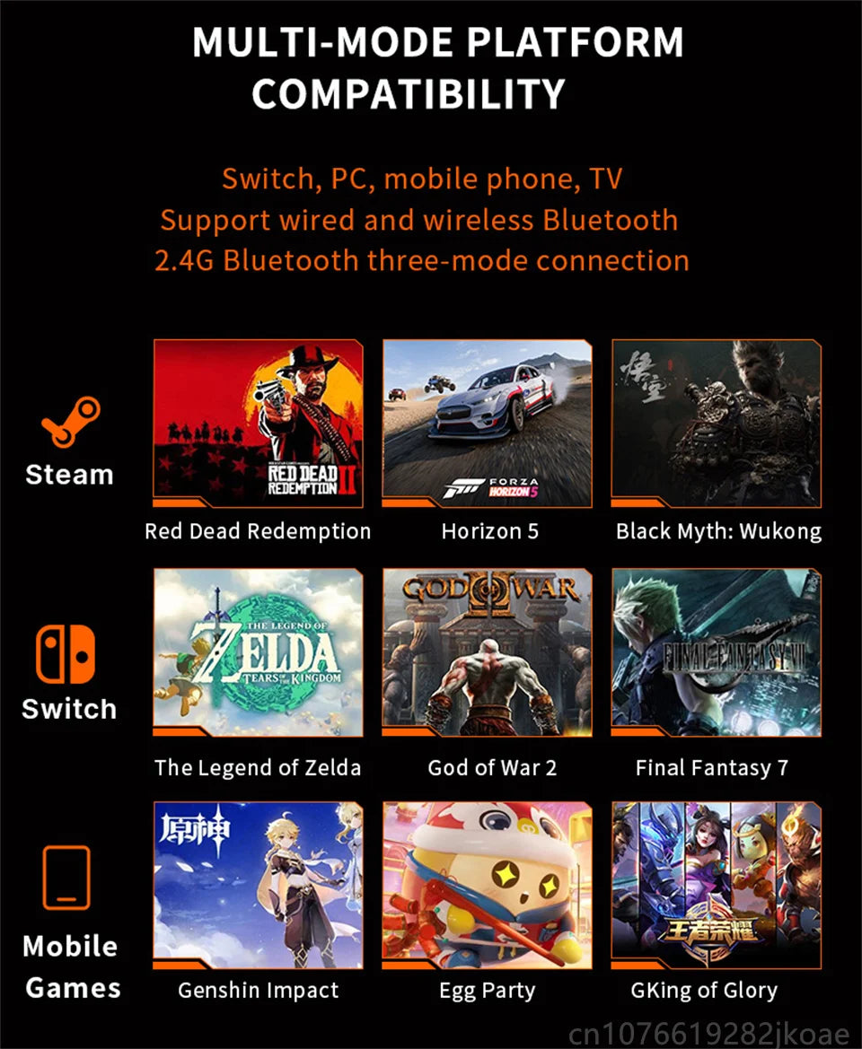 Nuevo controlador inalámbrico Bluetooth RGB Lenovo S02 para Nintendo Switch OLED/Switch Lite/PC/Mobile Gamepad Joystick multifunción