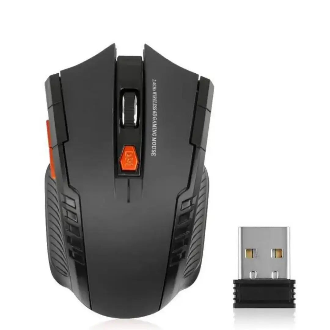 Ratón inalámbrico de 2,4 GHz y 1600 DPI, ratón óptico para juegos, 6 botones, receptor USB, accesorios para PC y portátiles.