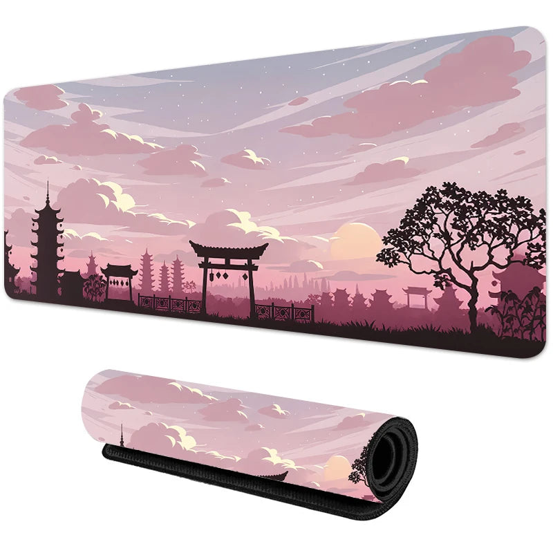 Alfombrilla de ratón con diseño de Sakura antideslizante de goma, para juegos