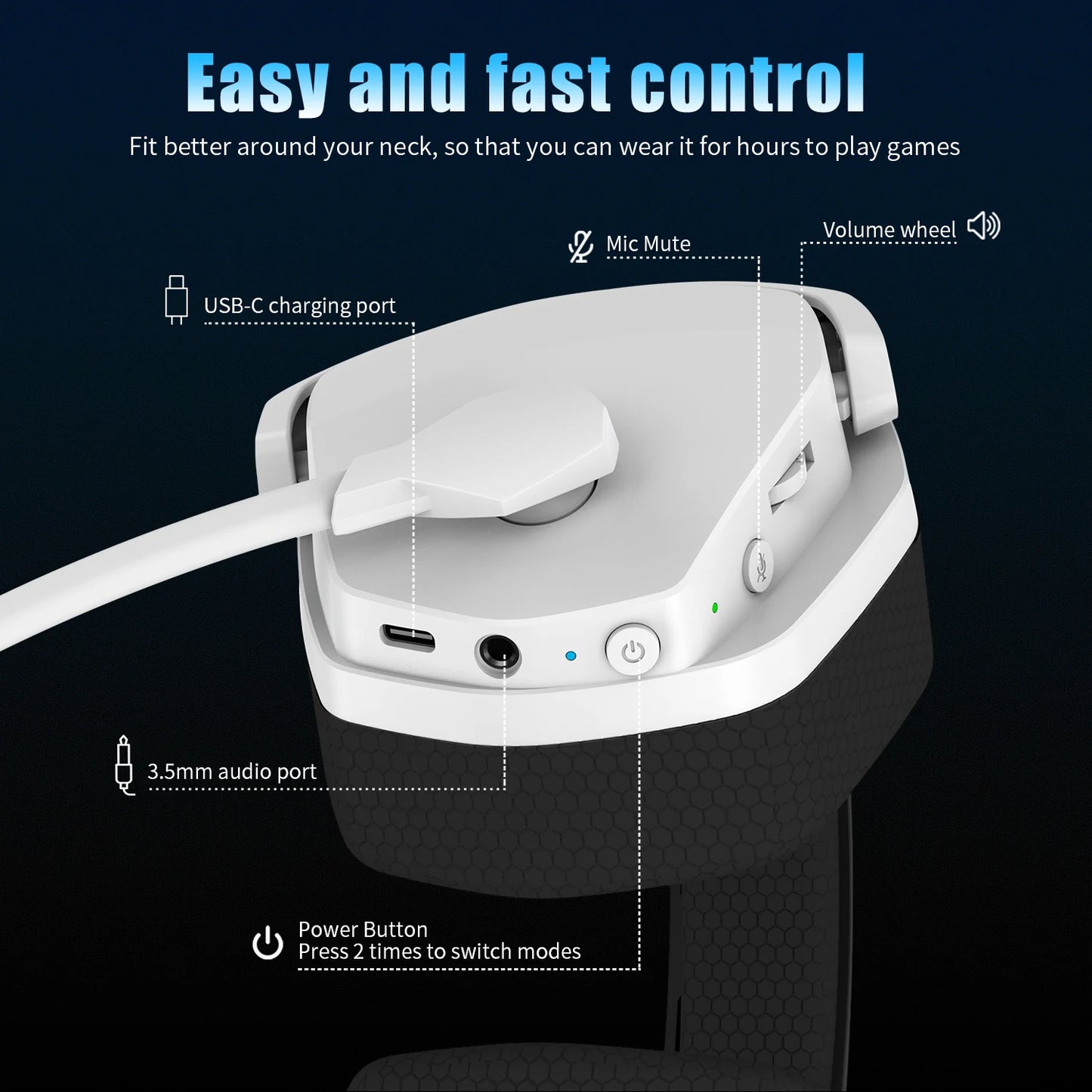Auriculares inalámbricos duales para juegos NUBWO G06 con micrófono para PS5, PS4, PC, móvil y Switch. Auriculares para juegos Bluetooth 5.3 de 2,4 GHz.
