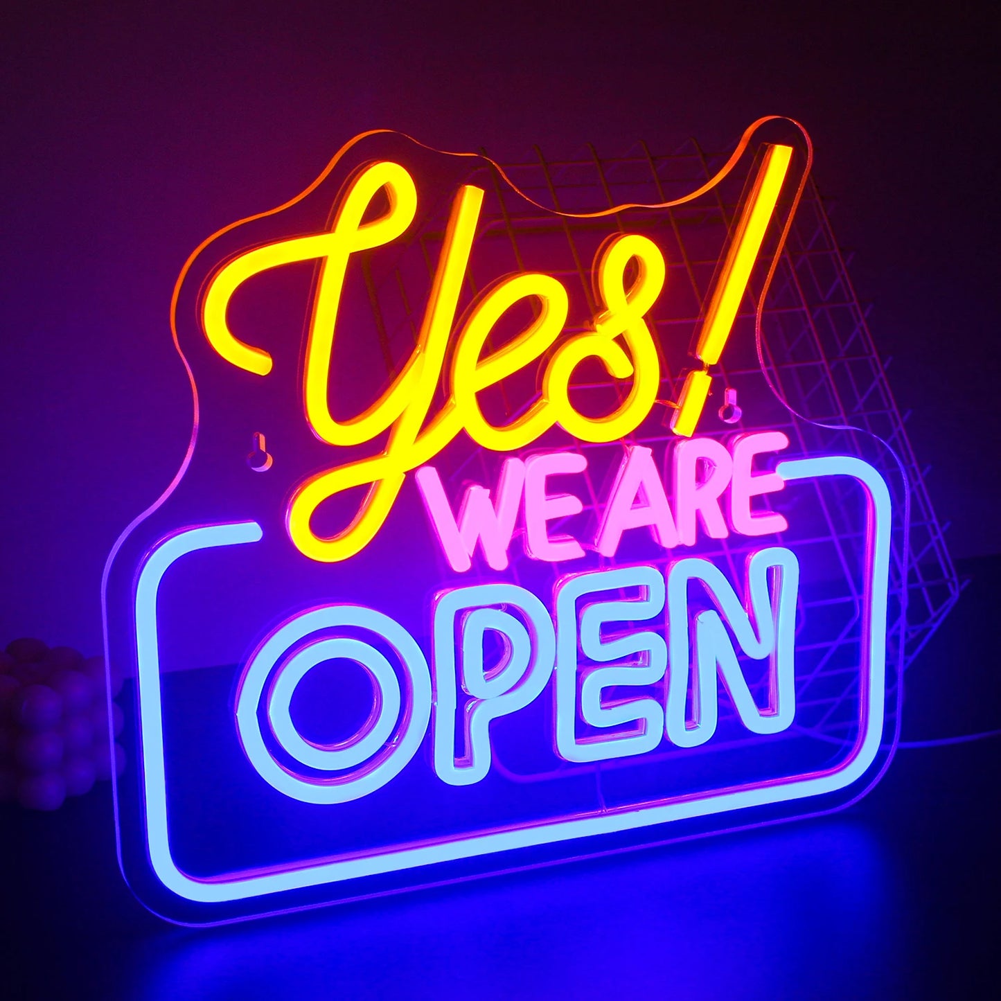 Letrero de neón abierto con luces LED para decoración de habitaciones, para negocios, tiendas, clubes, salones, letrero publicitario brillante con alimentación USB, logotipo artístico.