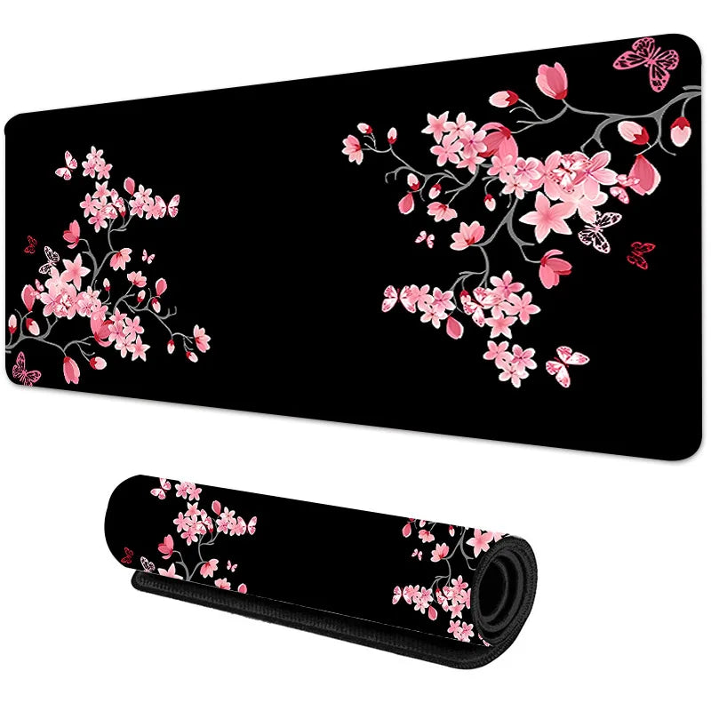Alfombrilla de ratón con diseño de Sakura antideslizante de goma, para juegos