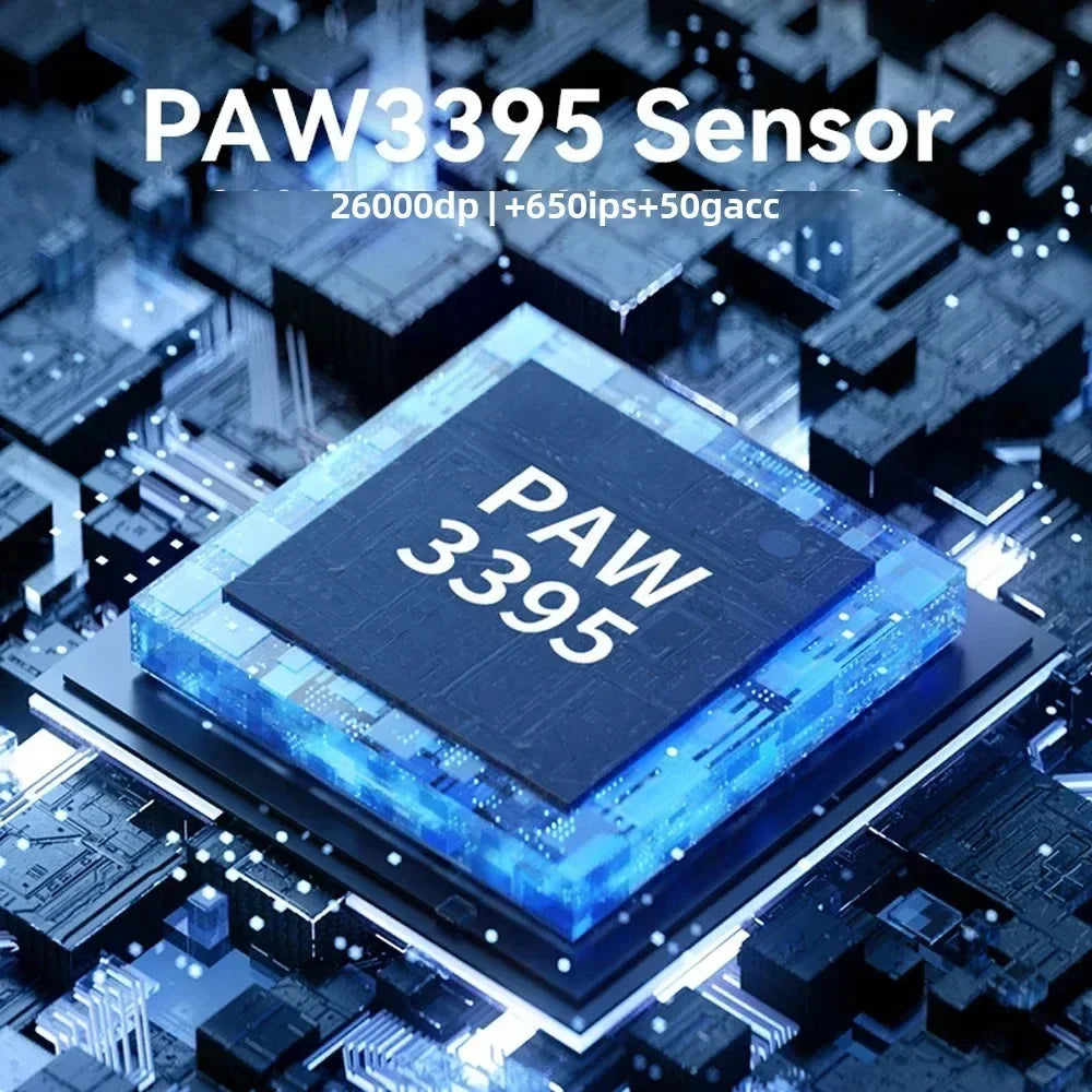 Ratón inalámbrico para juegos Delux M900PRO ergonómico con tasa de sondeo de 8K, PAW3395, 63 g, base de carga magnética RGB para jugadores de PC diestros y grandes.