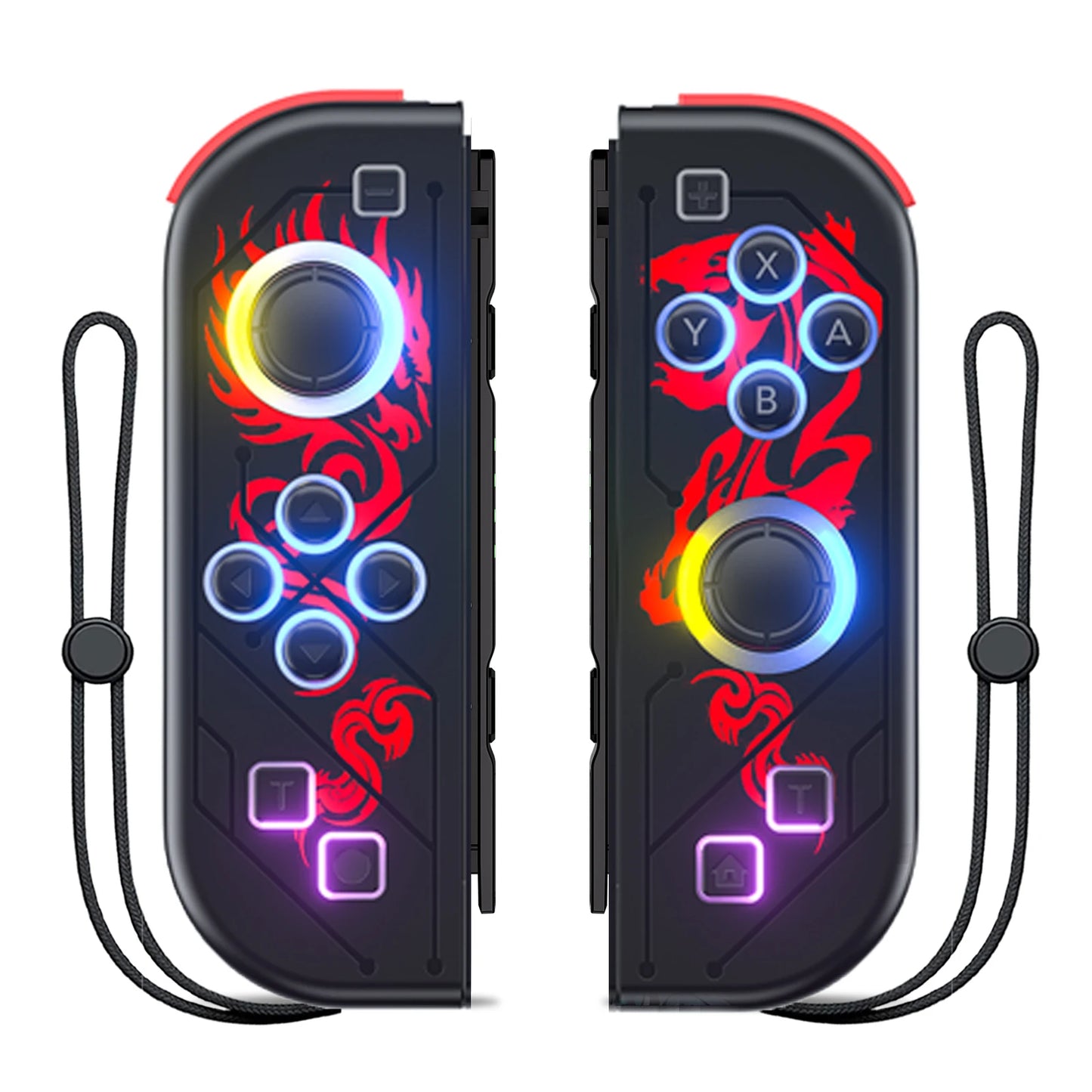 Mando inalámbrico con vibración dual Turbo para Nintendo Switch/OLED/Lite - LED RGB (I/D) Joy-Con