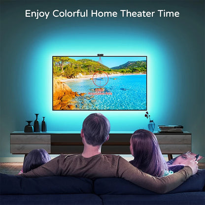 Tira de retroiluminación LED RGBIC para TV y control mediante aplicación, sincronización de música, luces inteligentes para salas de juegos de 55 a 75 pulgadas, iluminación ambiental