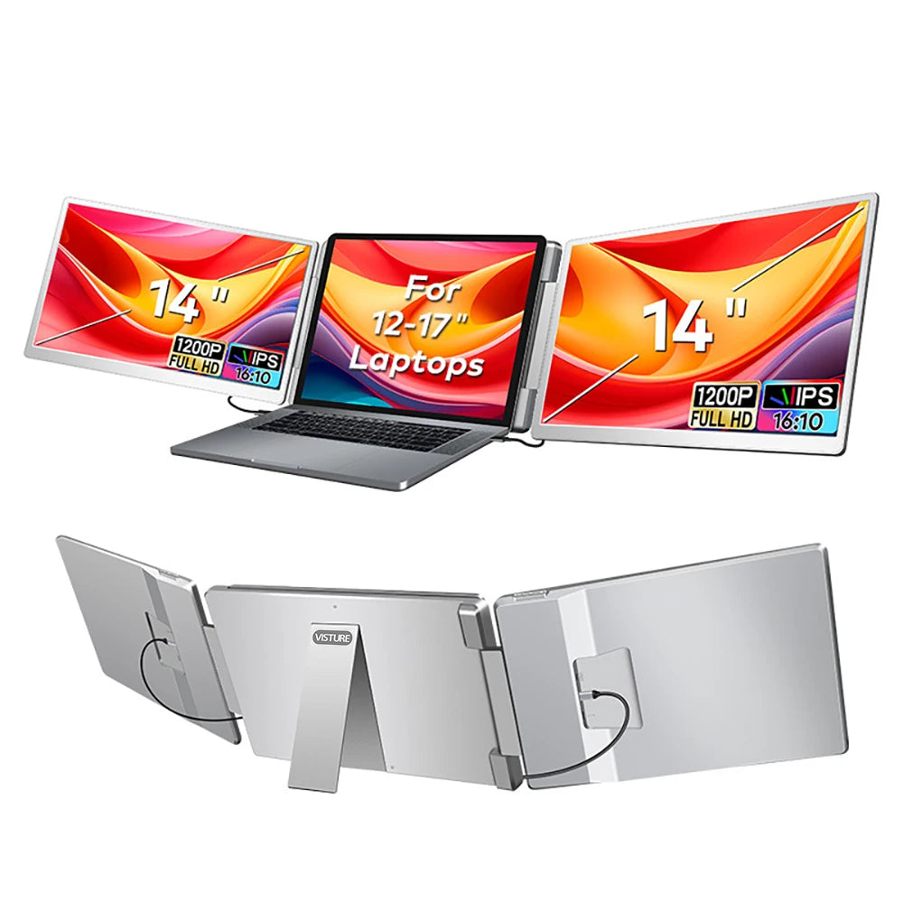 Monitor LCD portátil retroiluminado FHD IPS Gaming Series con extensor de pantalla triple y doble de alta definición para una mejor productividad
