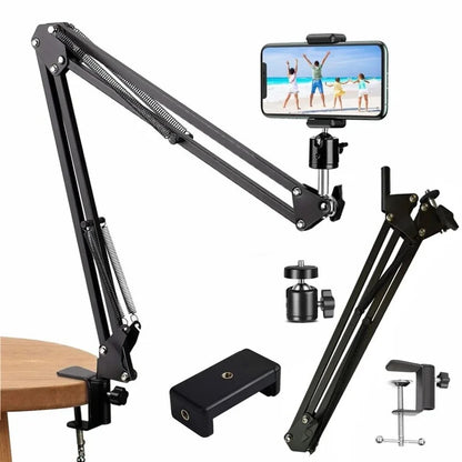 Trípode de brazo flexible para teléfono, soporte de mesa plegable