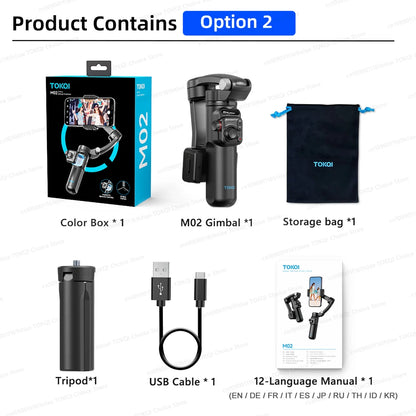Soporte para teléfono con cardán de 3 ejes, antivibración, para grabar videos y selfies, con estabilizador para teléfonos inteligentes Xiaomi, iPhone y otros dispositivos.