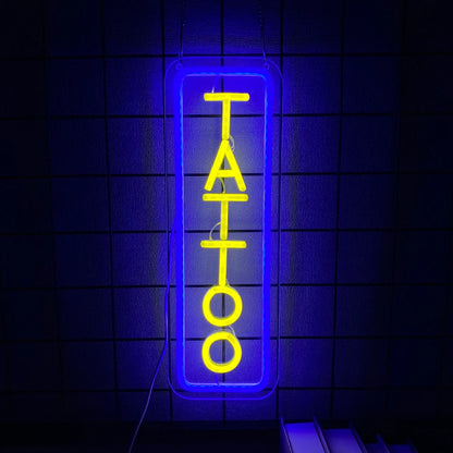 Letrero de neón para tatuajes, letreros de neón LED reutilizables, letrero para tienda de tatuajes, estudio, placa de tienda, regalo para decoración de pared, alimentación por USB