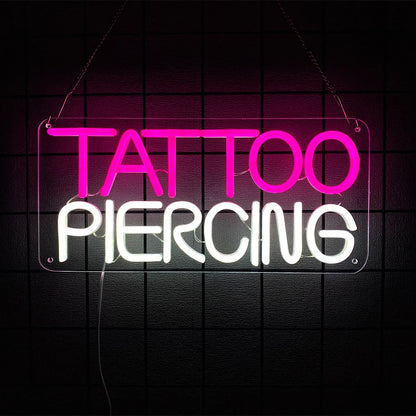 Letrero de neón para tatuajes, letreros de neón LED reutilizables, letrero para tienda de tatuajes, estudio, placa de tienda, regalo para decoración de pared, alimentación por USB