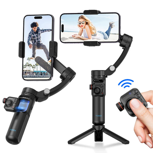 Soporte para teléfono con cardán de 3 ejes, antivibración, para grabar videos y selfies, con estabilizador para teléfonos inteligentes Xiaomi, iPhone y otros dispositivos.