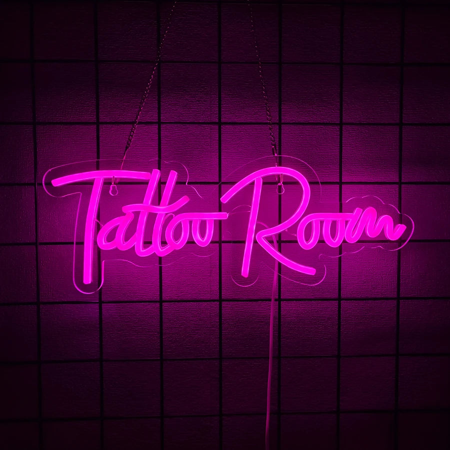 Letrero de neón para tatuajes, letreros de neón LED reutilizables, letrero para tienda de tatuajes, estudio, placa de tienda, regalo para decoración de pared, alimentación por USB