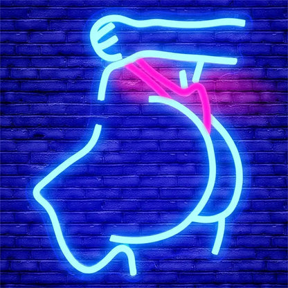 Letrero de neón con forma de trasero de mujer, regulable, para cueva de hombre, letrero LED sexy de neón para mujer y niña, para decoración de hogar, bar, dormitorio, club, fiesta.