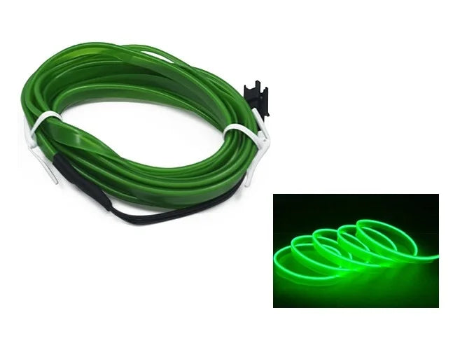 Tira de neón LED decorativa para interior de coche, 10 m, 1 m, 3 m y 5 m. Luz ambiental flexible con cable y alimentación USB, ideal para fiestas y ambientes.