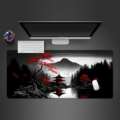Alfombrilla de ratón con diseño de paisaje de Sakura XXL (1000 x 500 x 3) para gamer