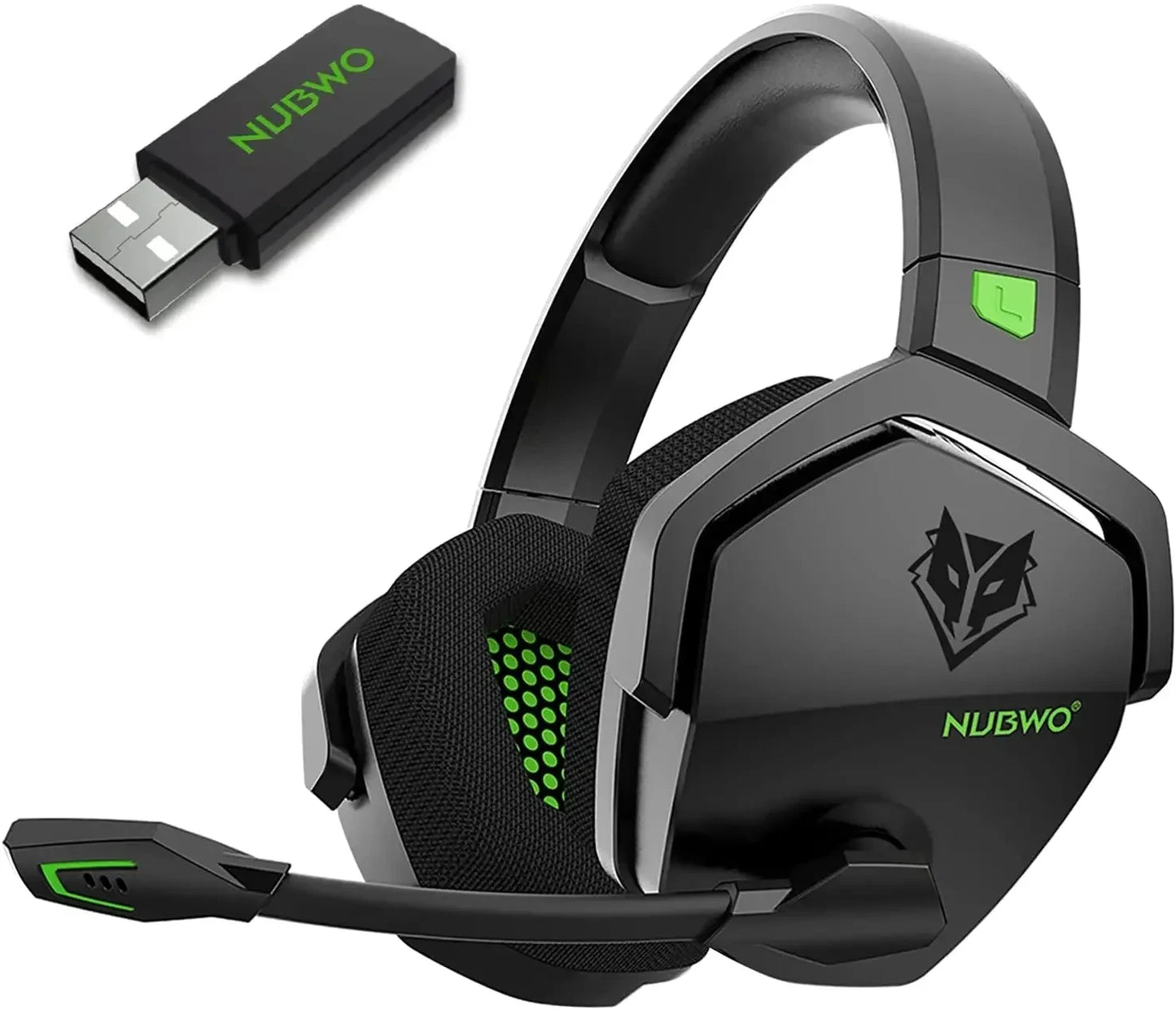 Auriculares inalámbricos duales para juegos NUBWO G06 con micrófono para PS5, PS4, PC, móvil y Switch. Auriculares para juegos Bluetooth 5.3 de 2,4 GHz.