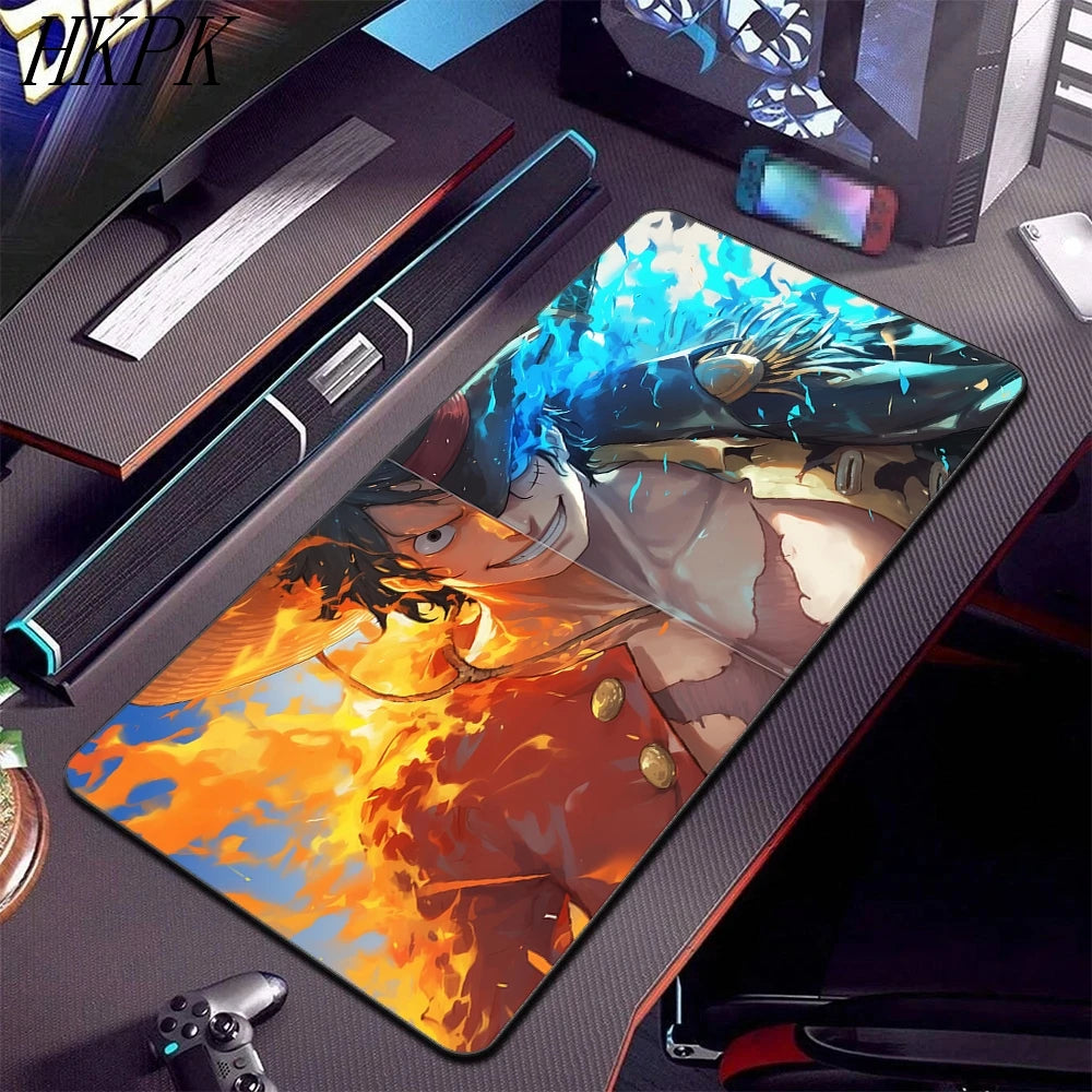 Alfombrilla de ratón de anime de One Piece, accesorios para PC, alfombrilla de teclado para jugador XXL, alfombrillas de ratón para juegos extendidas.