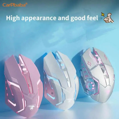 Ratón para juegos con cable Carpbaba G3, silencioso, rosa, mecánico, para deportes electrónicos, para chica, bonito diseño, portátil, para oficina, hogar, MacBook, portátil, PC, gamer