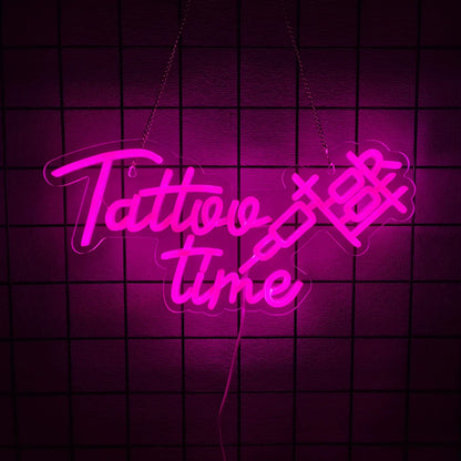 Letrero de neón para tatuajes, letreros de neón LED reutilizables, letrero para tienda de tatuajes, estudio, placa de tienda, regalo para decoración de pared, alimentación por USB