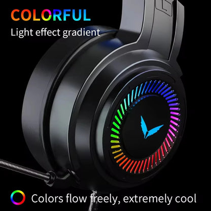 Auriculares para juegos G60, estéreo 7.1, con graves envolventes virtuales y micrófono, luz LED, plegables, para PC y gamers, G58