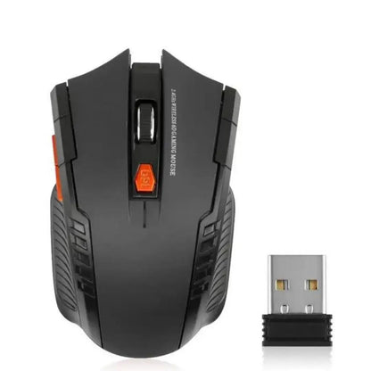 Ratón inalámbrico de 2,4 GHz y 1600 DPI, ratón óptico para juegos, 6 botones, receptor USB, accesorios para PC y portátiles.