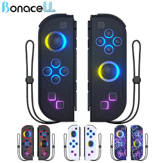 Mando inalámbrico con vibración dual Turbo para Nintendo Switch/OLED/Lite - LED RGB (I/D) Joy-Con