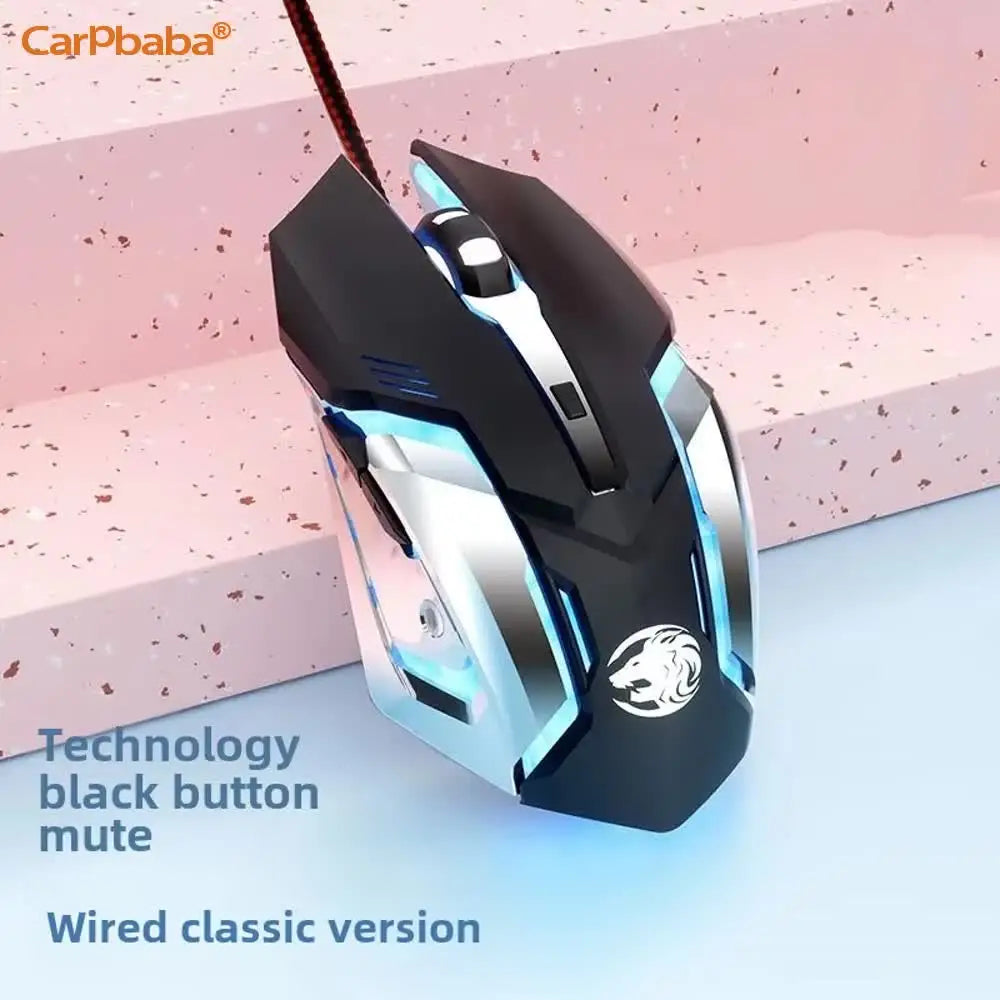 Ratón para juegos con cable Carpbaba G3, silencioso, rosa, mecánico, para deportes electrónicos, para chica, bonito diseño, portátil, para oficina, hogar, MacBook, portátil, PC, gamer
