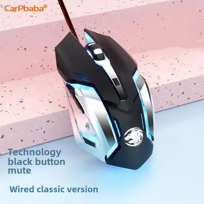 Ratón para juegos con cable Carpbaba G3, silencioso, rosa, mecánico, para deportes electrónicos, para chica, bonito diseño, portátil, para oficina, hogar, MacBook, portátil, PC, gamer