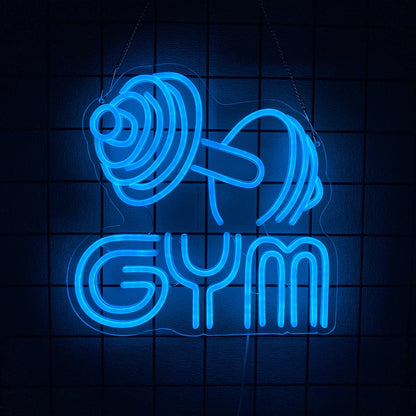 Letrero de neón de fitness para decoración de pared, luz LED de neón para gimnasio, cumpleaños, dormitorio, gimnasio, tienda, cueva de hombre, alimentación USB