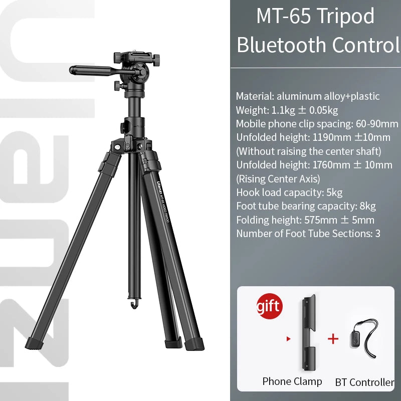 Trípode Ulanzi MT-65 para cámaras (Canon y Sony) trípode de aluminio de (1,76)m