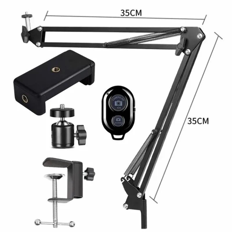 Trípode de brazo flexible para teléfono, soporte de mesa plegable