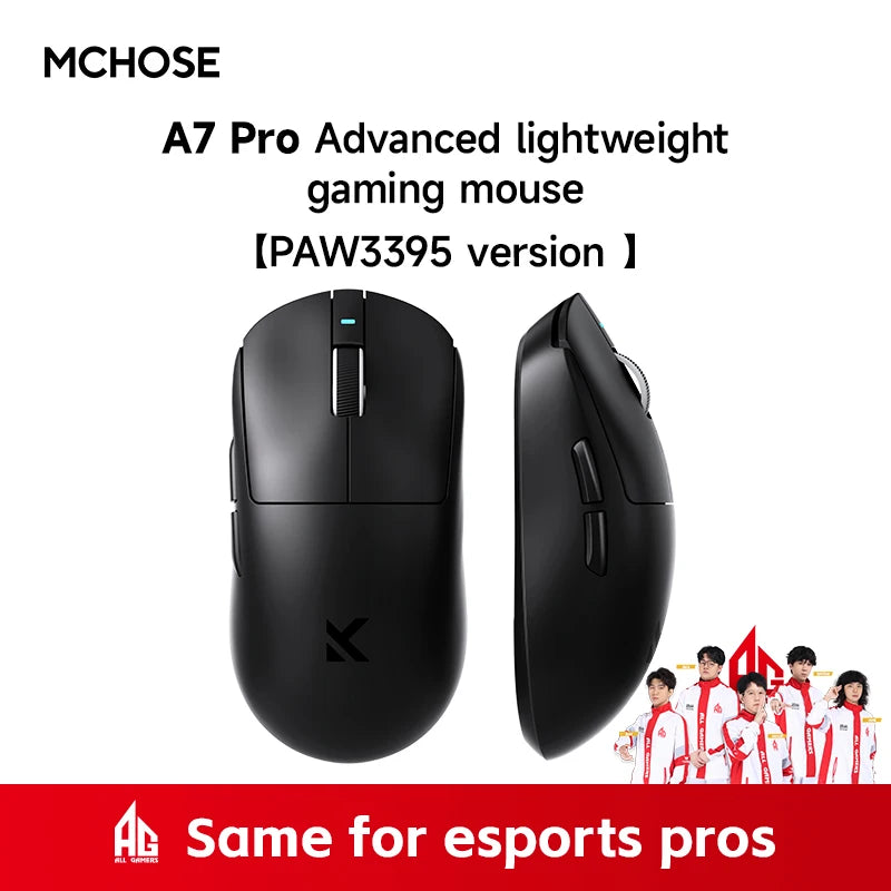 Ratón inalámbrico MCHOSE A7 Pro Ultra para juegos de tres modos y deportes electrónicos PAW3950, ligero, 42 000 ppp, 8 K, bajo retardo, ergonomía, 500 mAh