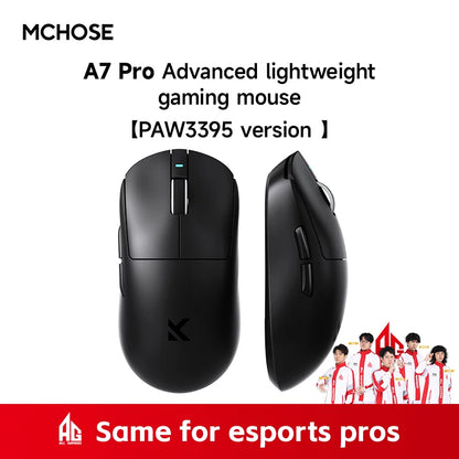 Ratón inalámbrico MCHOSE A7 Pro Ultra para juegos de tres modos y deportes electrónicos PAW3950, ligero, 42 000 ppp, 8 K, bajo retardo, ergonomía, 500 mAh