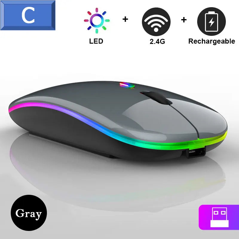 Ratón Bluetooth silencioso, recargable, inalámbrico, para ordenador portátil, ratón óptico para iPad, Samsung, tableta, ratones universales, silencioso