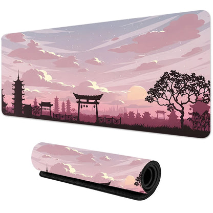 Alfombrilla de ratón con diseño de Sakura antideslizante de goma, para juegos