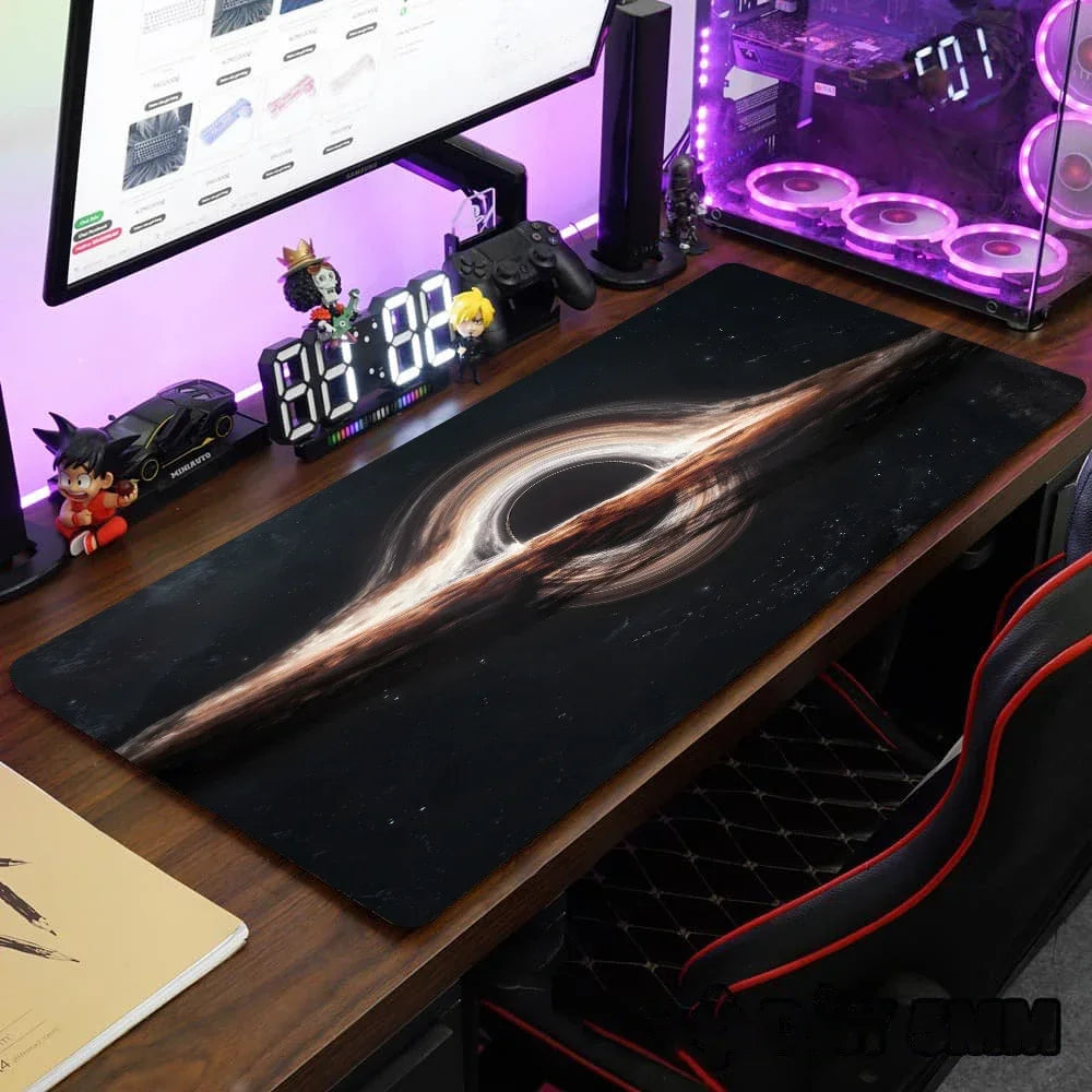 Alfombrilla de ratón con diseño de agujero negro cósmico (900 x 400) XXL