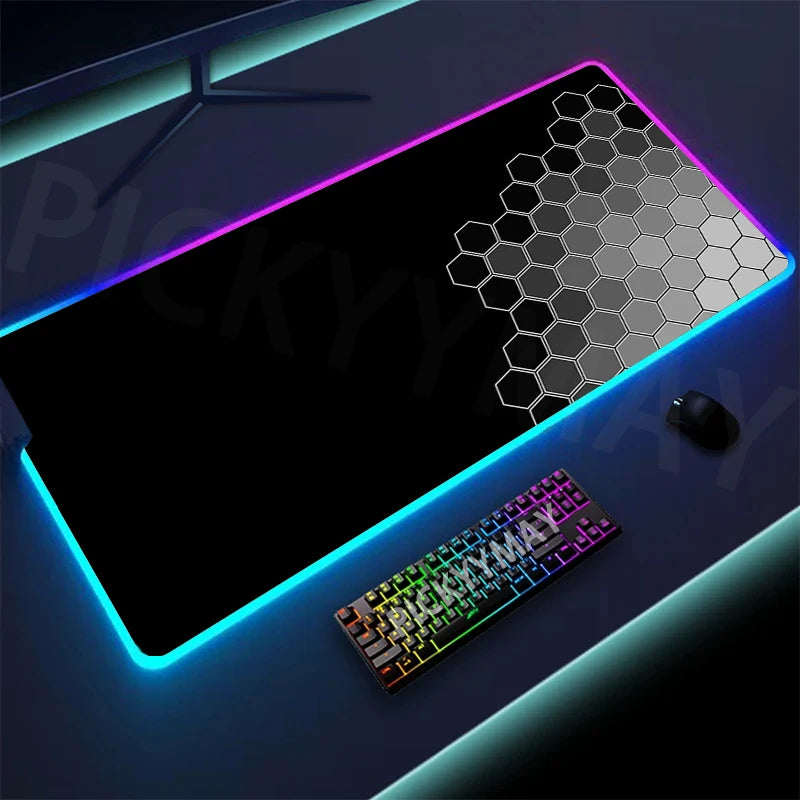 Alfombrilla de ratón RGB con diseño geométrico de (40 x 90) para juegos con Led