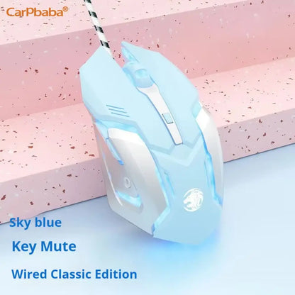 Ratón para juegos con cable Carpbaba G3, silencioso, rosa, mecánico, para deportes electrónicos, para chica, bonito diseño, portátil, para oficina, hogar, MacBook, portátil, PC, gamer