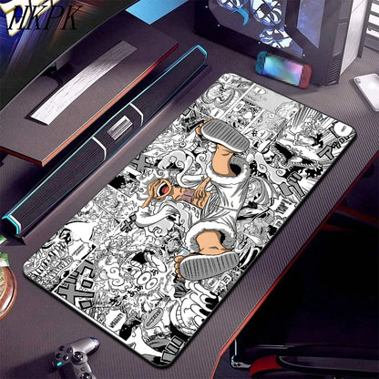 Alfombrilla de ratón de anime de One Piece, accesorios para PC, alfombrilla de teclado para jugador XXL, alfombrillas de ratón para juegos extendidas.