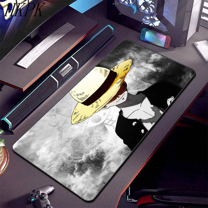 Alfombrilla de ratón de anime de One Piece, accesorios para PC, alfombrilla de teclado para jugador XXL, alfombrillas de ratón para juegos extendidas.