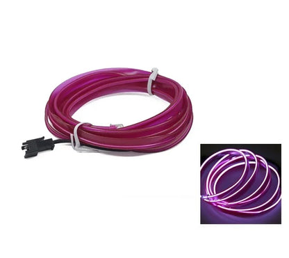 Tira de neón LED decorativa para interior de coche, 10 m, 1 m, 3 m y 5 m. Luz ambiental flexible con cable y alimentación USB, ideal para fiestas y ambientes.