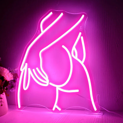 Letrero de neón con forma de trasero de mujer, regulable, para cueva de hombre, letrero LED sexy de neón para mujer y niña, para decoración de hogar, bar, dormitorio, club, fiesta.