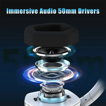 Auriculares inalámbricos duales para juegos NUBWO G06 con micrófono para PS5, PS4, PC, móvil y Switch. Auriculares para juegos Bluetooth 5.3 de 2,4 GHz.