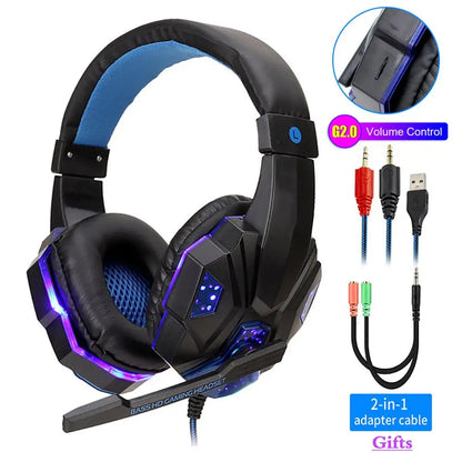 Auriculares QearFun rosas para PC, con cable y micrófono para PS4, Windows, portátiles y teléfonos.