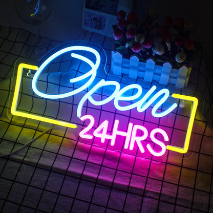 Letrero de neón abierto con luces LED para decoración de habitaciones, para negocios, tiendas, clubes, salones, letrero publicitario brillante con alimentación USB, logotipo artístico.