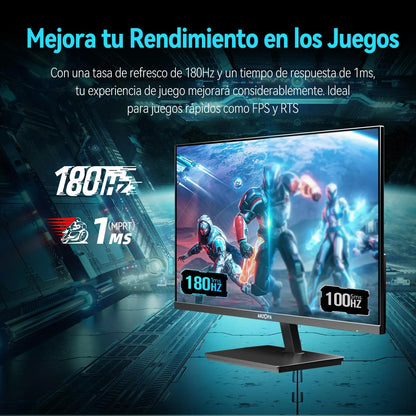 Nuevo monitor ARZOPA QHD 2K de 27", 180 Hz, IPS, Tipo C, FreeSync, ajustable, DP/HDMI/Tipo C, 1 ms, para juegos y oficina