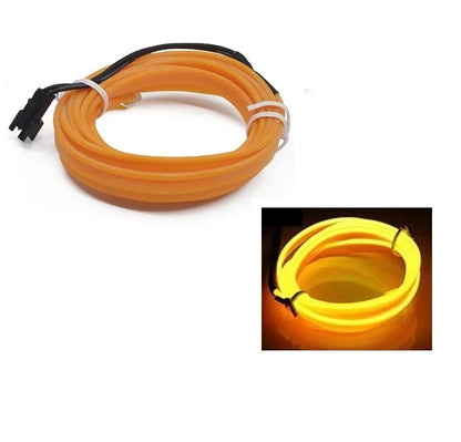 Tira de neón LED decorativa para interior de coche, 10 m, 1 m, 3 m y 5 m. Luz ambiental flexible con cable y alimentación USB, ideal para fiestas y ambientes.